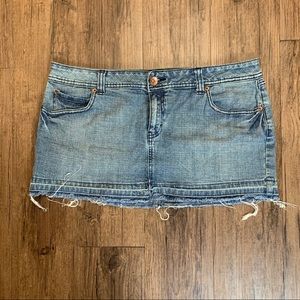 Arizona Raw Hem Denim Jean Mini Skirt 17